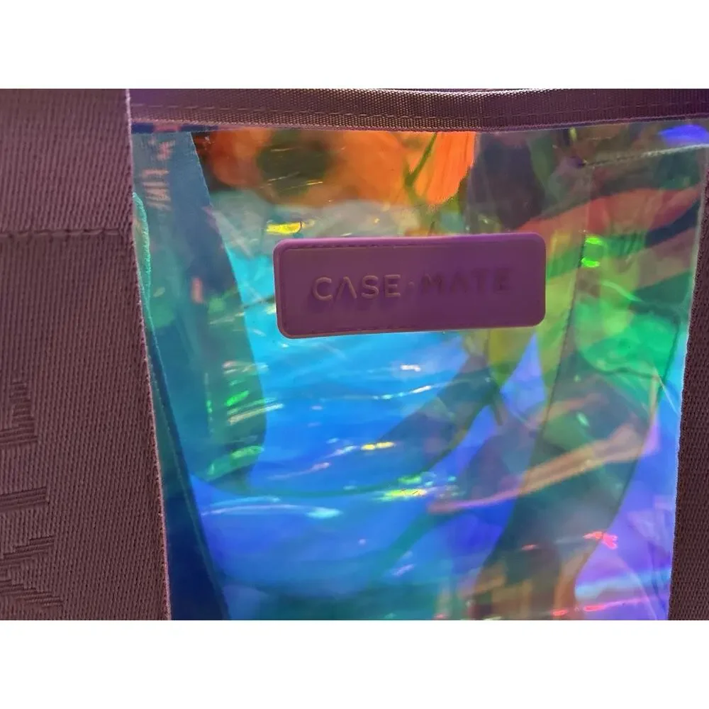 Case-Mate Soap Bubble Iredescent Travel Jelly Tote Beach Bag Purple NEW